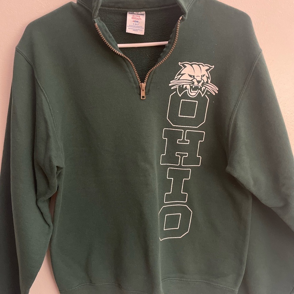 Jerzees Forest Green Quarter-Zip Sweatshirt with Ohio Graphic
